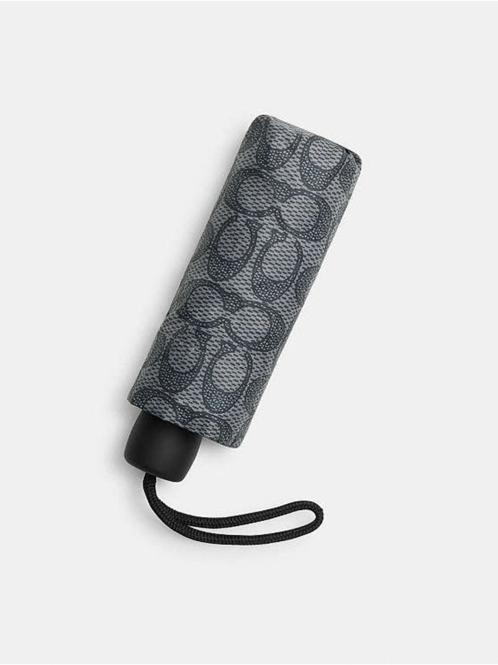 Coach Mini Umbrella Silver Graphite NWT